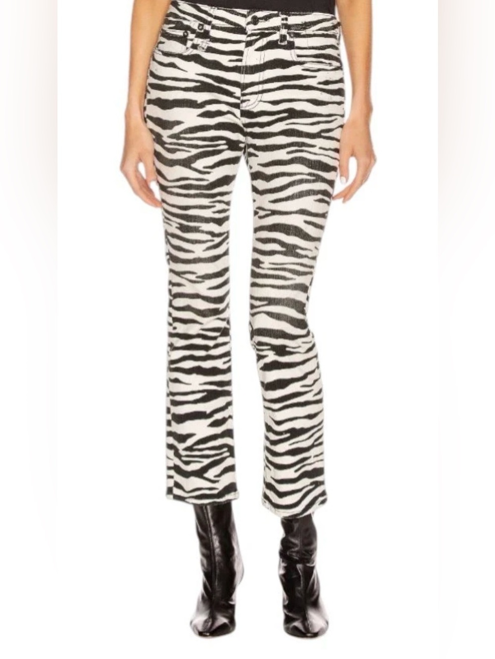 R13  Kick Fit Zebra Print Jeans 
Sz 26